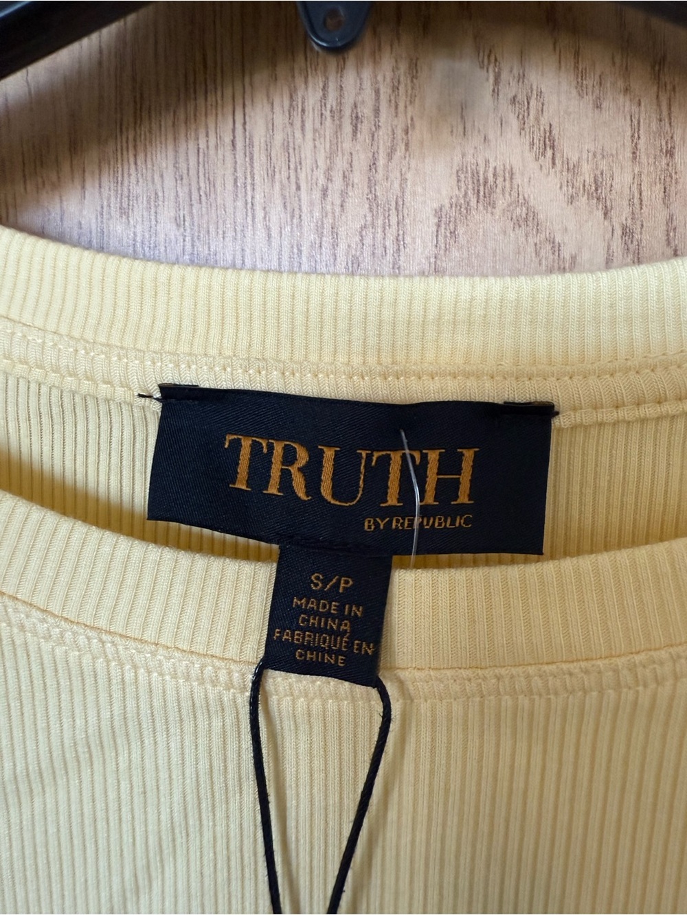 Truth Yellow Puff Sleeve Modal Ribbed Top - Picture 3 of 6